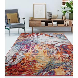 Karen Abstract Multi-Color 5 ft. 3 in. x 7 ft. 2 in. Collision Area Rug