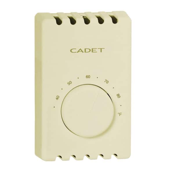 Cadet Single-Pole 22 Amp 120/240-Volt Wall-Mount Mechanical Non-programmable Thermostat in Almond