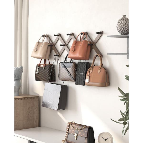 Angel Sar Brown X Shape 14 Pegs Wood Accordion Wall Hanger