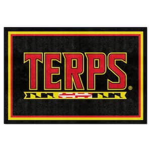 Maryland Terrapins Black 5 ft. x 8 ft. Plush Area Rug