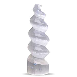 WBM Selenite Crystal Tower Spiral Medium, Healing Stones & Home Decoration - 1 PC