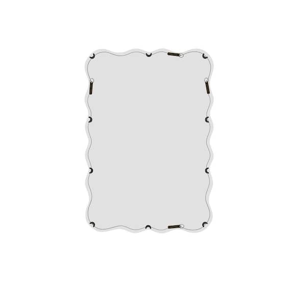 White 28 in. W x 42 in. H Rectangle Metal Framed Wall Mirror