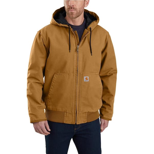 Carhartt Men's XX-Large Tall Brown Cotton Loose Fit Washed Duck Insulated Active Jac