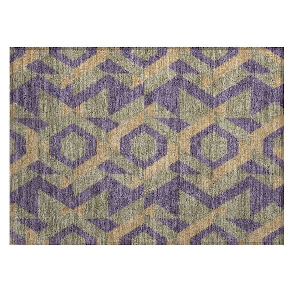 Chantille Machine Washable Indoor/Outdoor Abstract ACN2962 Purple 3 ft. x 4 ft. Area Rug