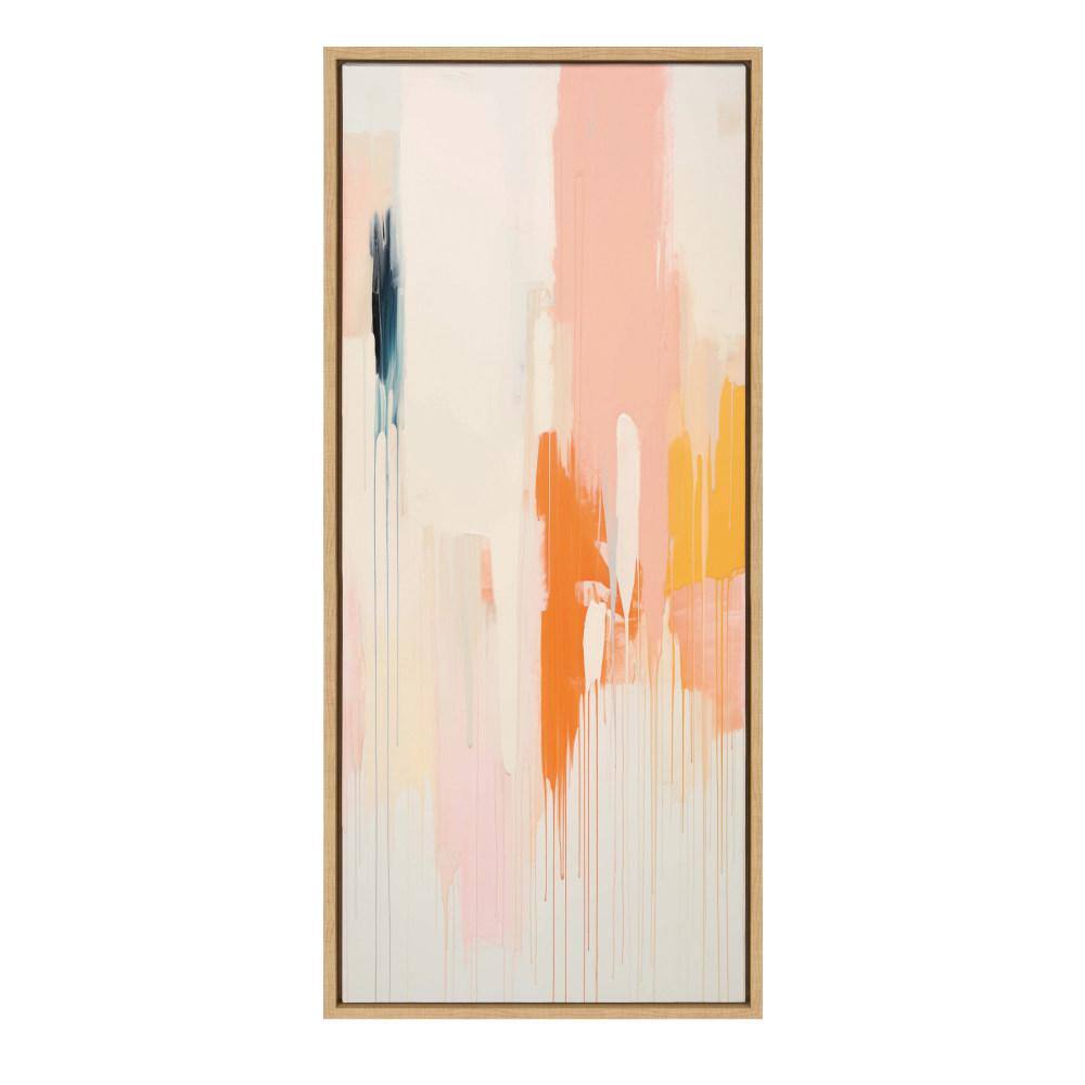 Sylvie Fiesta Abstract Natural Framed Canvas Art 18"x40"
