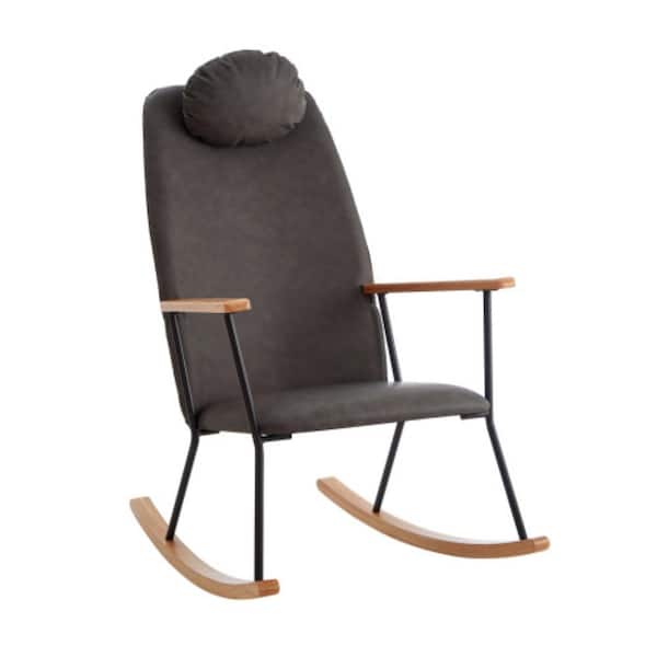 Series Frame Dark Gray Metal Outdoor Rocking Chair