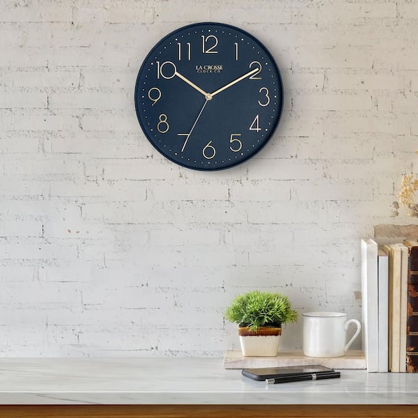 La Crosse Technology, Ltd. 12 in. Paxton Navy Blue Silent Sweep