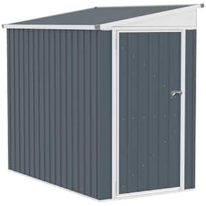 4 ft. W x 6 ft. D Dark Grey Metal Shed 24.1 sq. ft. with Lockable Door and 2 Air Vents