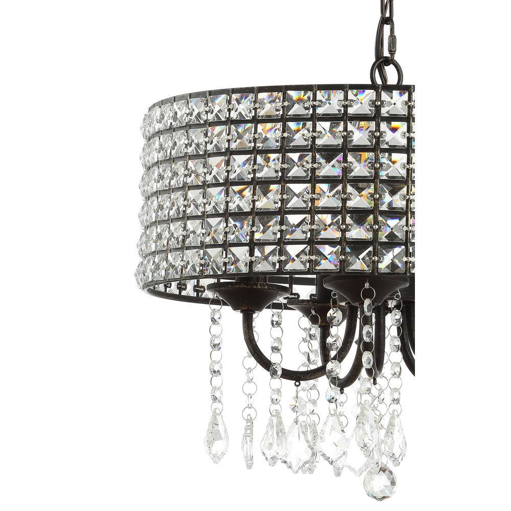 Reese 17" Black and Gold Iron LED Drum Pendant
