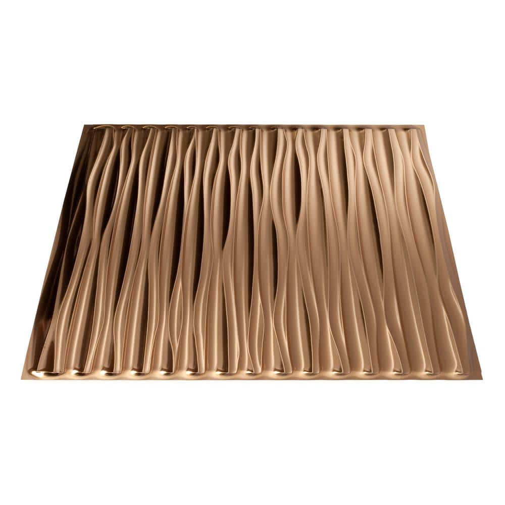 Polished Copper Embossed Vinyl 24'' x 24'' Glue Up Ceiling Tile