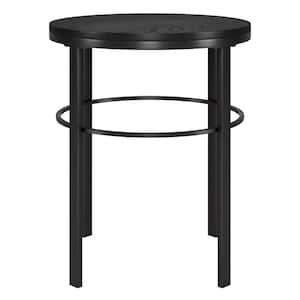 Gaia 20 in. Blackened Bronze and Black Grain Round MDF Top End Table