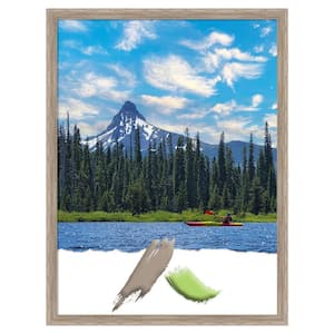 Hardwood Wedge Whitewash Wood Picture Frame Opening Size 18x24 in.