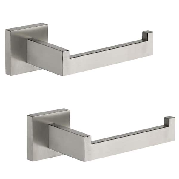 Bathroom Wall-Mount Single Post Toilet Paper Holder Stainless Steel Tissue Roll Holder in Brushed Nickel - 2 Pack