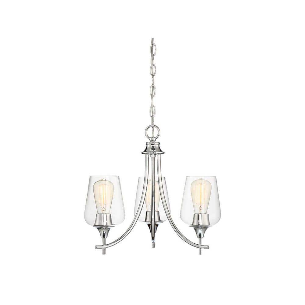 Savoy House 18 in. W x 16 in. H 3Light Polished Chrome Chandelier with