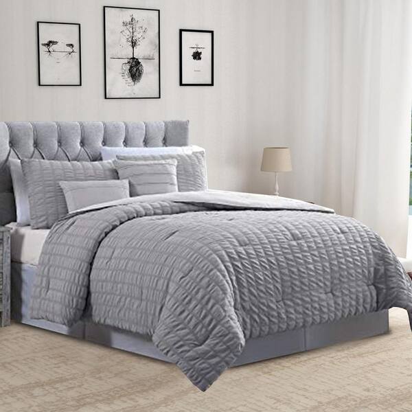 Twin Crystal Heart Comforter Set-Gray Includes 1 Comforter 1 Pillow 1 Sham 