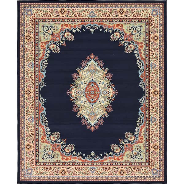 Unique Loom Reza Washington Navy Blue 8' 0 x 10' 0 Area Rug