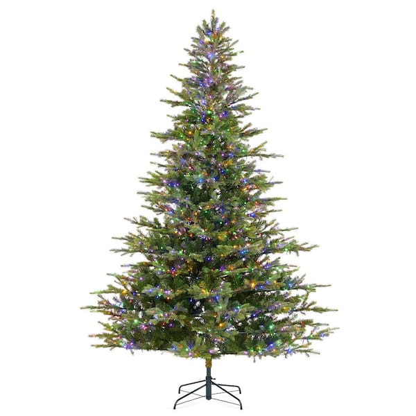 9 ft. Pre-Lit Green Full Fir Artificial Christmas Tree with 2000 Warm White/Multi-color Horse Race LED Lights
