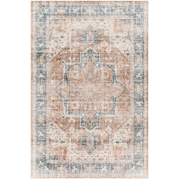 Livabliss Menena Gray Medallian 5 ft. x 8 ft. Indoor Machine-Washable  Area Rug