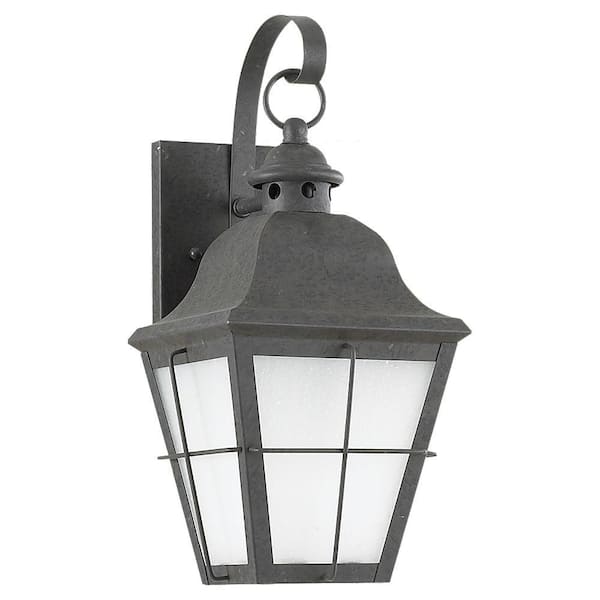 Generation Lighting Chatham 1-Light Outdoor 14.5 in. Oxidized Bronze LED Wall Lantern Sconce