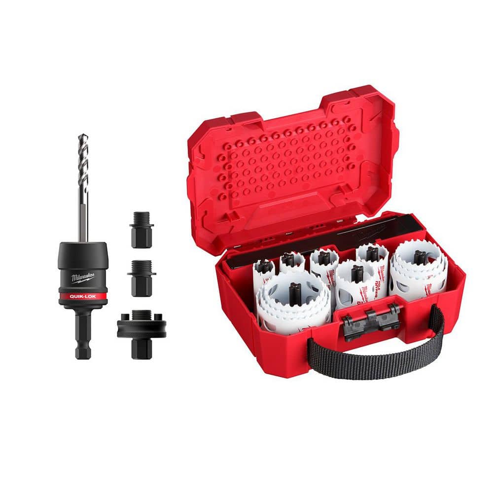 Milwaukee (5 pc) 3/8 in. QUIK-LOK Hole Saw Arbor Set w/ Four