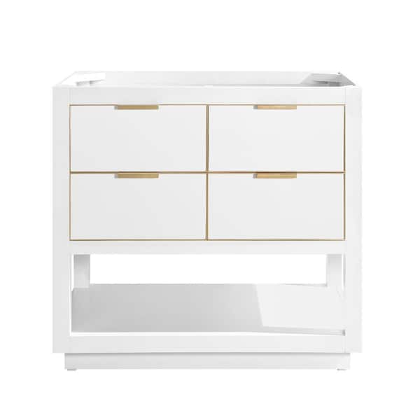 Avanity Allie 36 in. Bath Vanity Cabinet Only in White with Gold Trim
