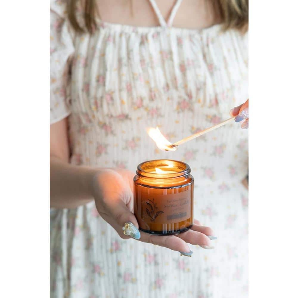 Set of 8 Earl Grey Scented Brown Soy Wax Candles