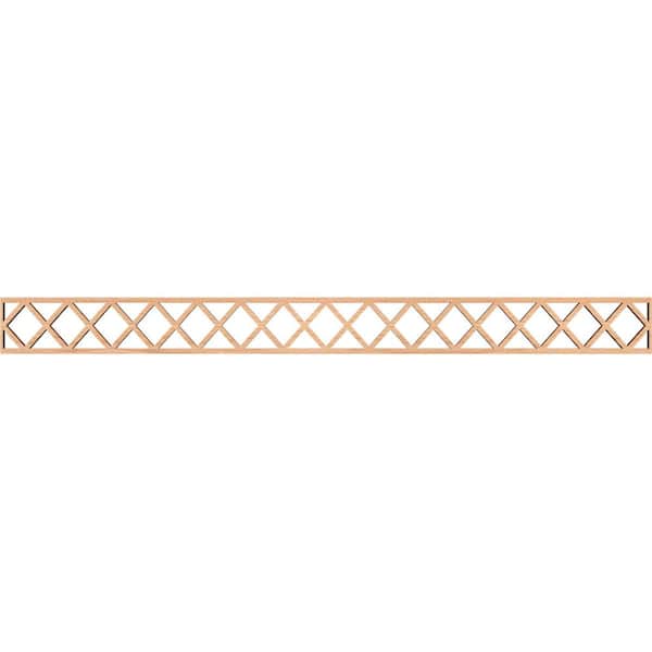 Ekena Millwork Wolford Fretwork 0.375 in. D x 46.375 in. W x 4 in. L Hickory Wood Panel Moulding