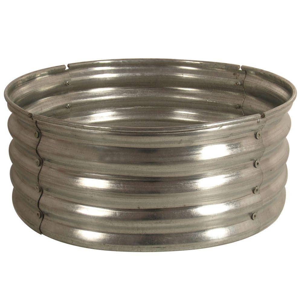 30 In Round Galvanized Steel Fire Pit, Home Depot Fire Pit Ring Insert