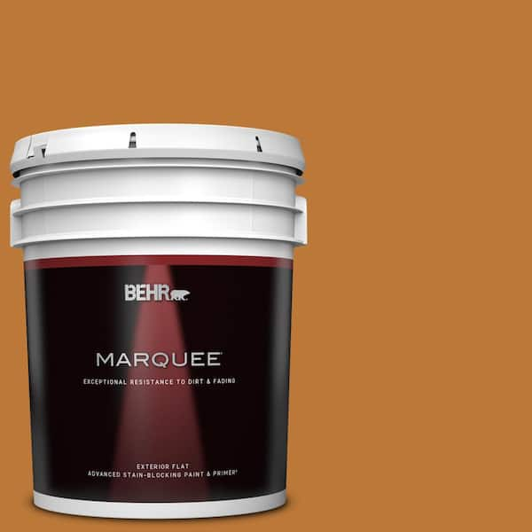 BEHR MARQUEE 5 gal. #290D-7 Crispy Gingersnap Flat Exterior Paint & Primer