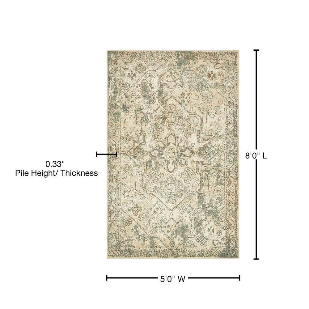 Gray Abstract Low Pile Stain-Resistant Area Rug