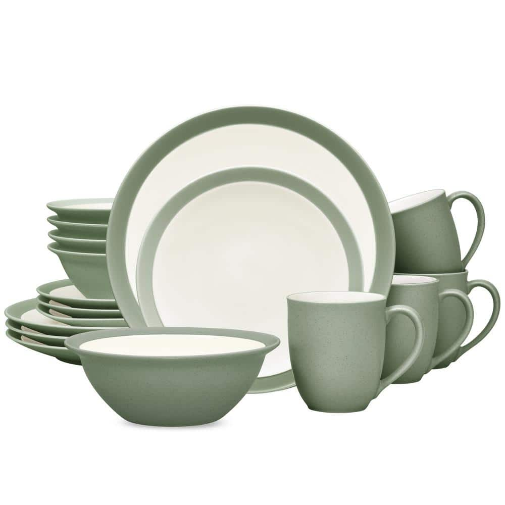 Noritake Colorwave Green 16-Piece Curve (Medium Green) Stoneware ...