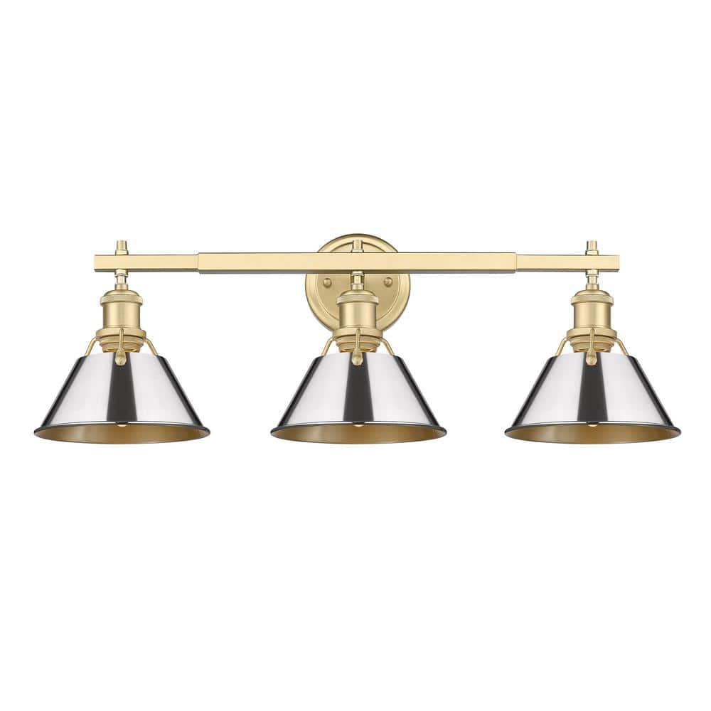 Orwell 27.25 in. 3-Light Brushed Champagne Bronze and Chrome Vanity Light price history on PriceWatchPro