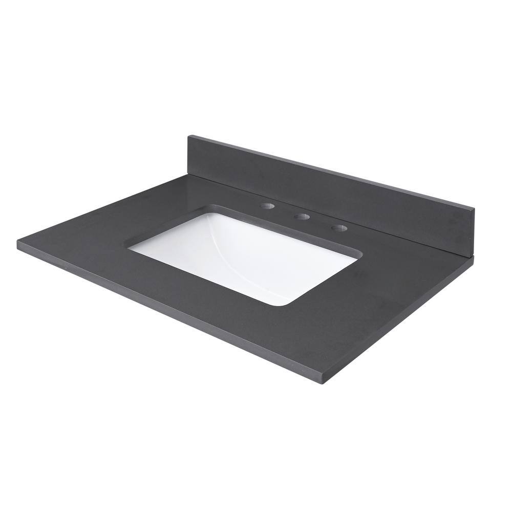 31'' Ural Gray Quartz Undermount Single Sink Vanity Top