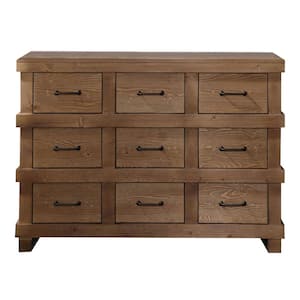 44 in. L x 19 in. W x 32 in. H Capacious Antique Oak Wooden Dresser