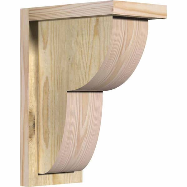 Ekena Millwork 6 in. x 10 in. x 14 in. Douglas Fir Crestline Rough Sawn Corbel with Backplate