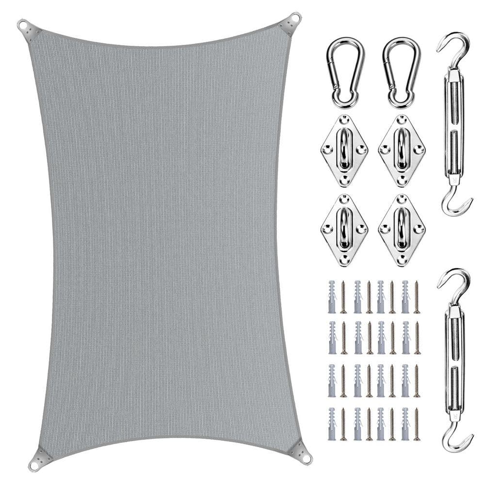 Super Ring 20 ft. x 24 ft. Sun Shade Sail with Hardware Kit-Grey price history on PriceWatchPro