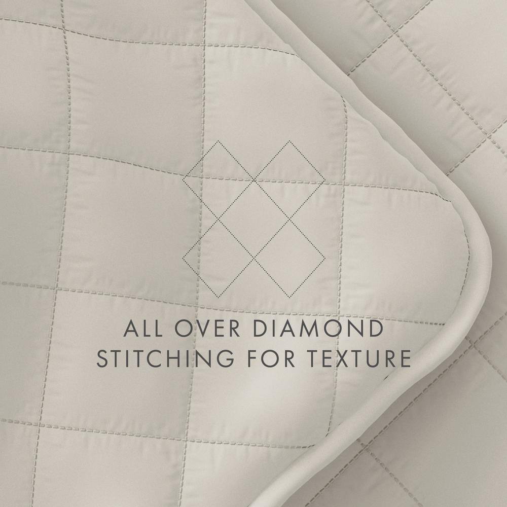 Natural Twin Microfiber Reversible Quilt Set with Shams
