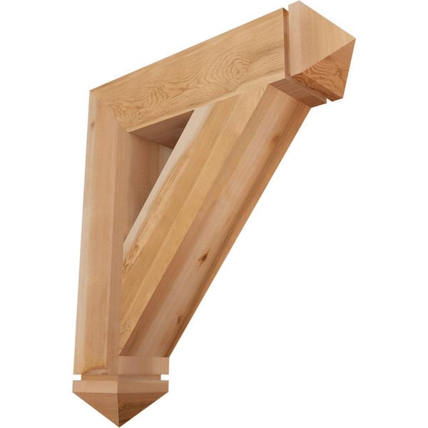 Ekena Millwork 5.5 in. x 32 in. x 28 in. Western Red Cedar Traditional Arts and Crafts Smooth Bracket
