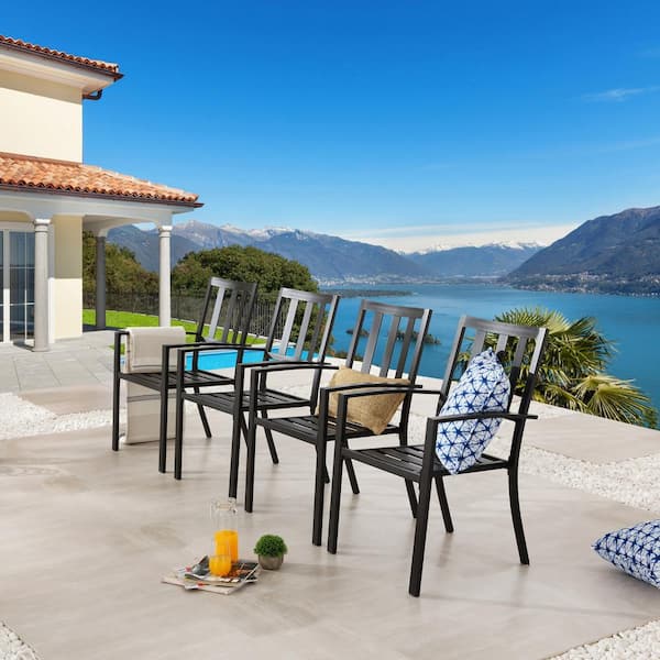 Patio Festival Metal Outdoor Dining Chair (4-Set)