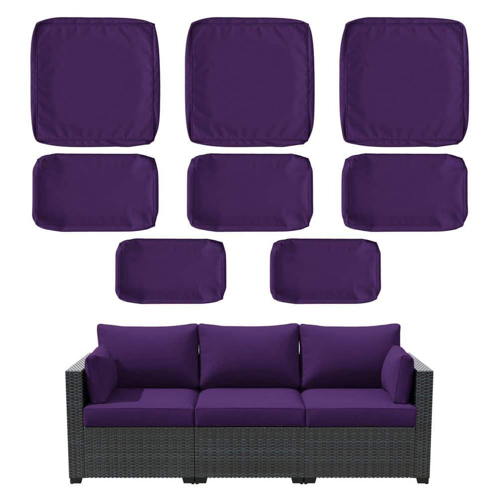 8-Piece Outdoor Patio Cushion Cover, UV and Waterproof Replacement