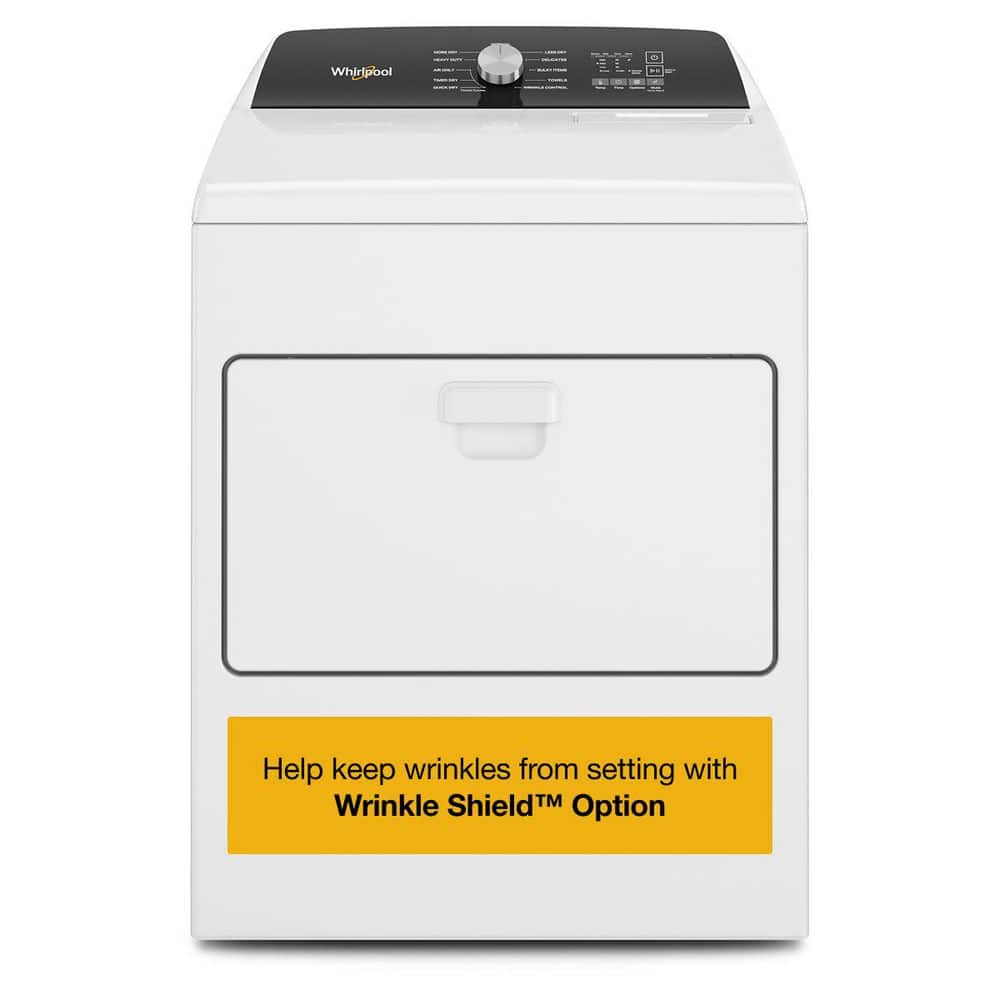 Whirlpool 7 cu. ft. Vented Top Load Matching Electric Dryer in White with Moisture Sensing