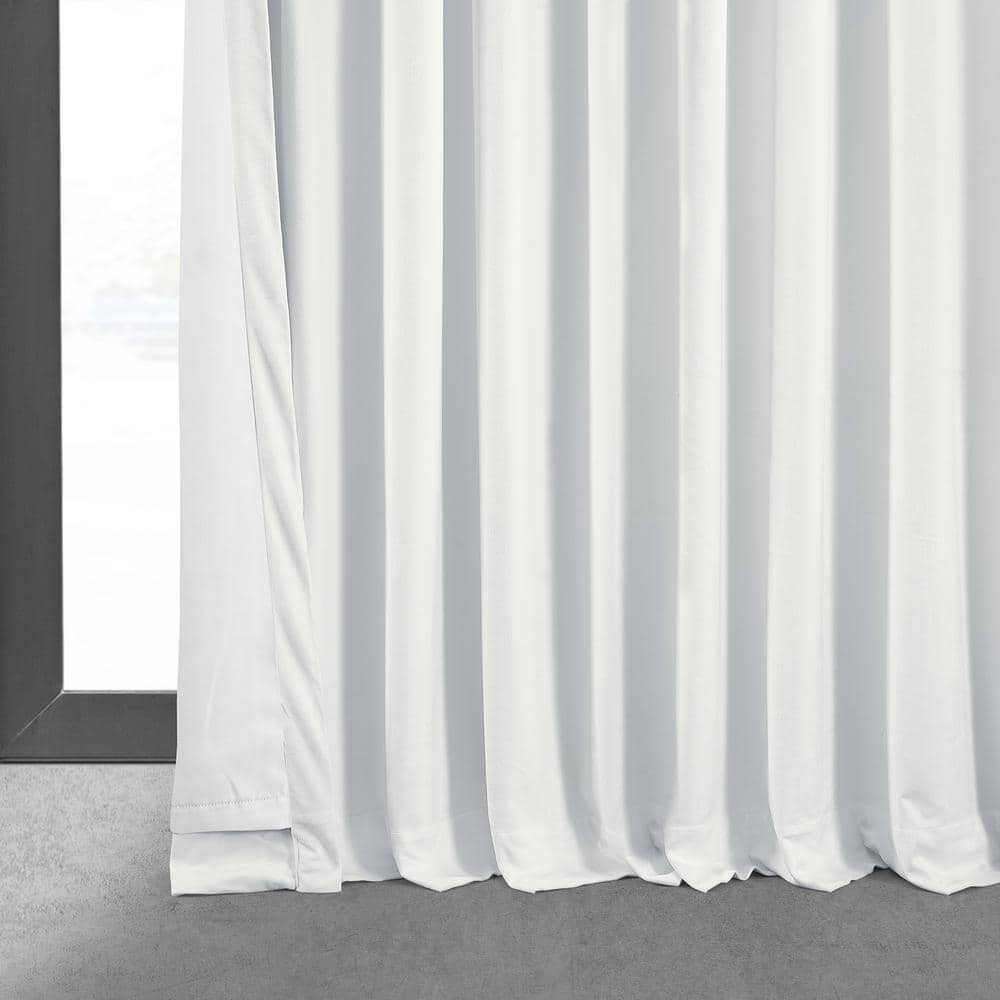 Primary White Velvet Blackout Curtain Panel 100 x 96 Inches