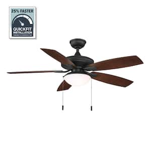 Gazebo III 52 in. Indoor/Outdoor Wet Rated Natural Iron Ceiling Fan with LED Bulbs Included