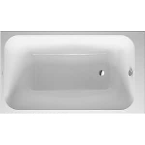 D-Code 60 in. Acrylic Rectangular Drop-In Non-Whirlpool Bathtub in White