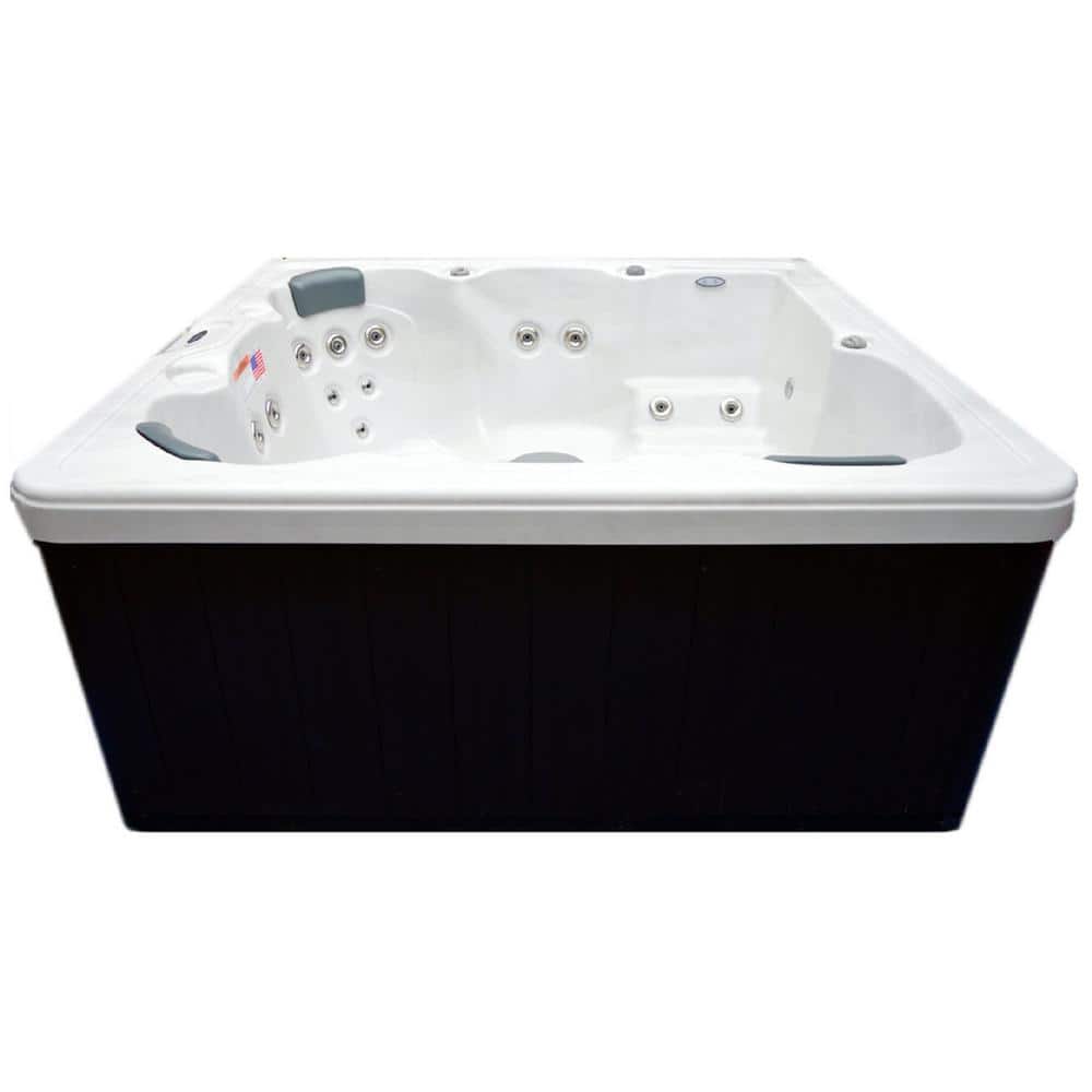 Tuscan Sun 5-Person Acrylic Square Hot Tub with 51 Jets
