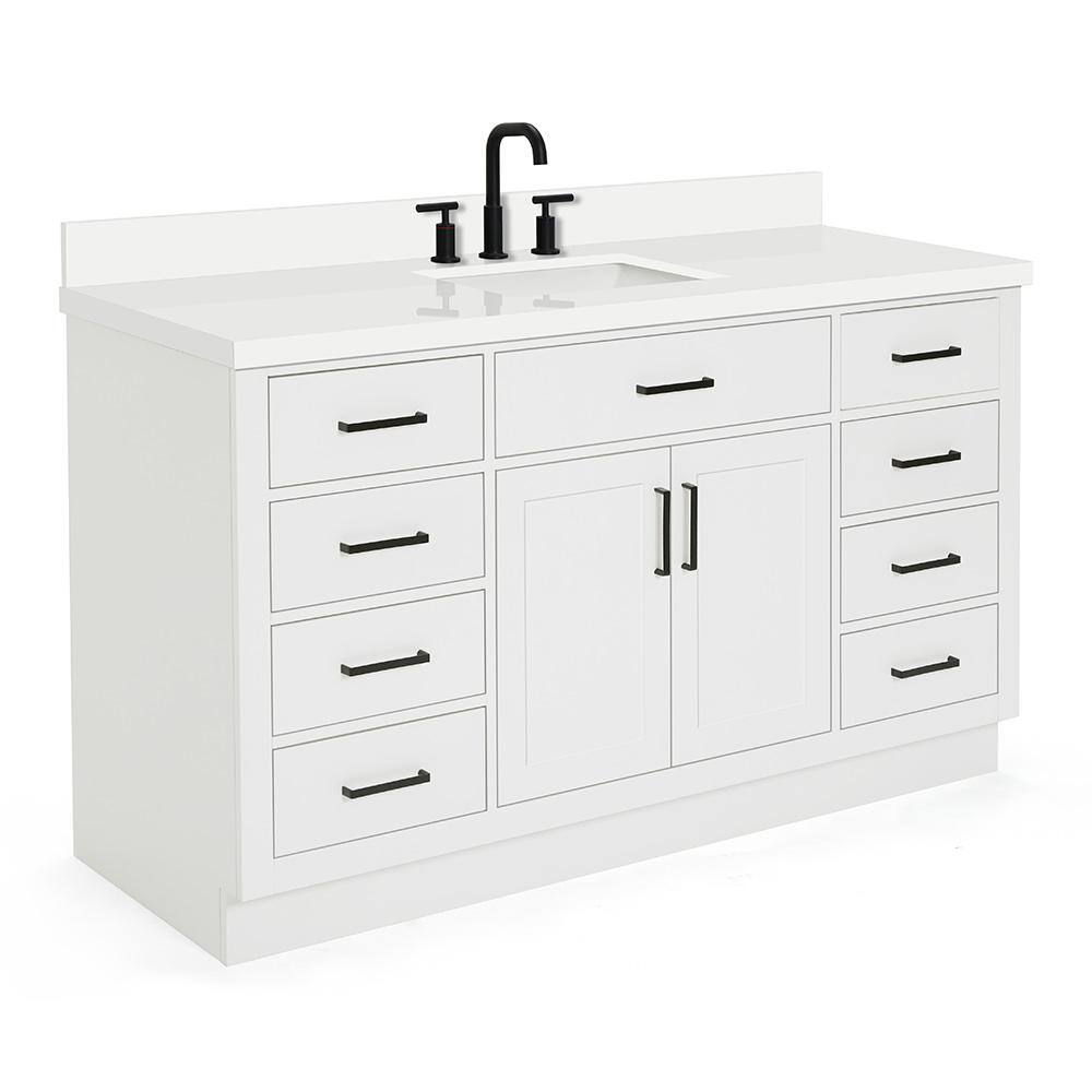 Hepburn 61" White Freestanding Single Basin Vanity Set
