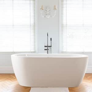 Cergy 67.7 in. Acrylic Flatbottom Freestanding Bathtub in White