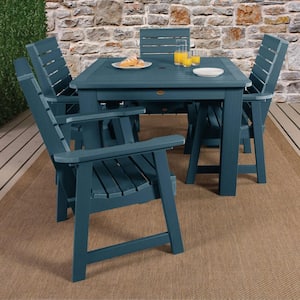 Weatherly Nantucket Blue 5-Piece Recycled Plastic Square Outdoor Dining Set
