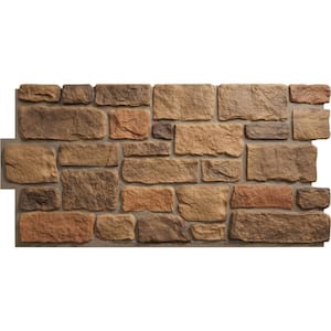 StoneCraft Cobblestone 23.75 in. x 48 in. Urethane Composite Faux Stone Panel Siding in Rustic Roast