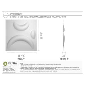 7/8 in. x 11-7/8 in. x 11-7/8 in. PVC White Seville EnduraWall Decorative 3D Wall Panel (0.98 sq. ft.)